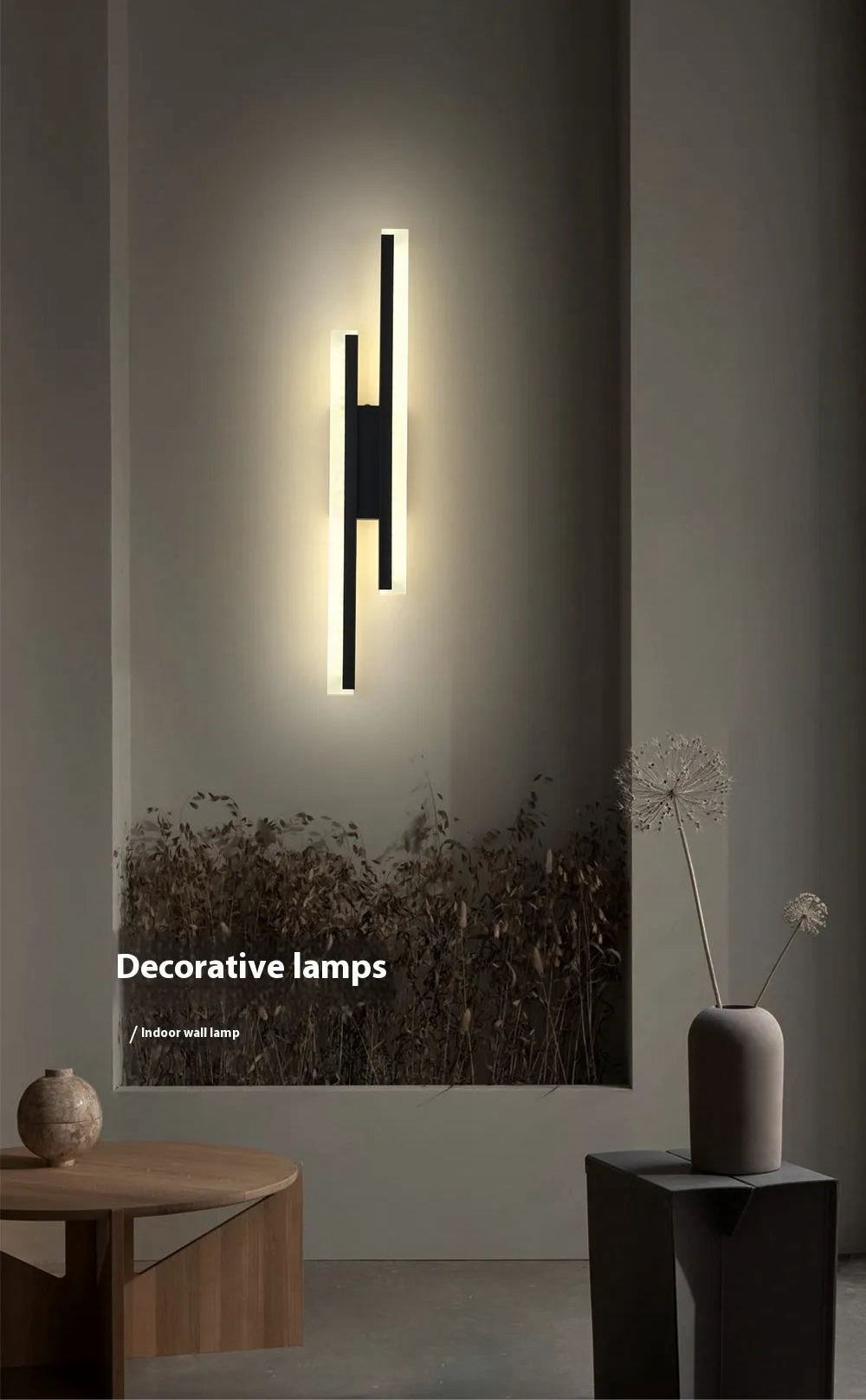 Creative Art Double Line Wall Lamp Stairs Aisle Background